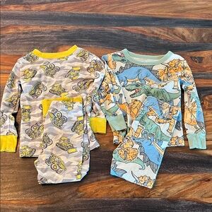 Kids Dinosaur and Construction Pajama Set